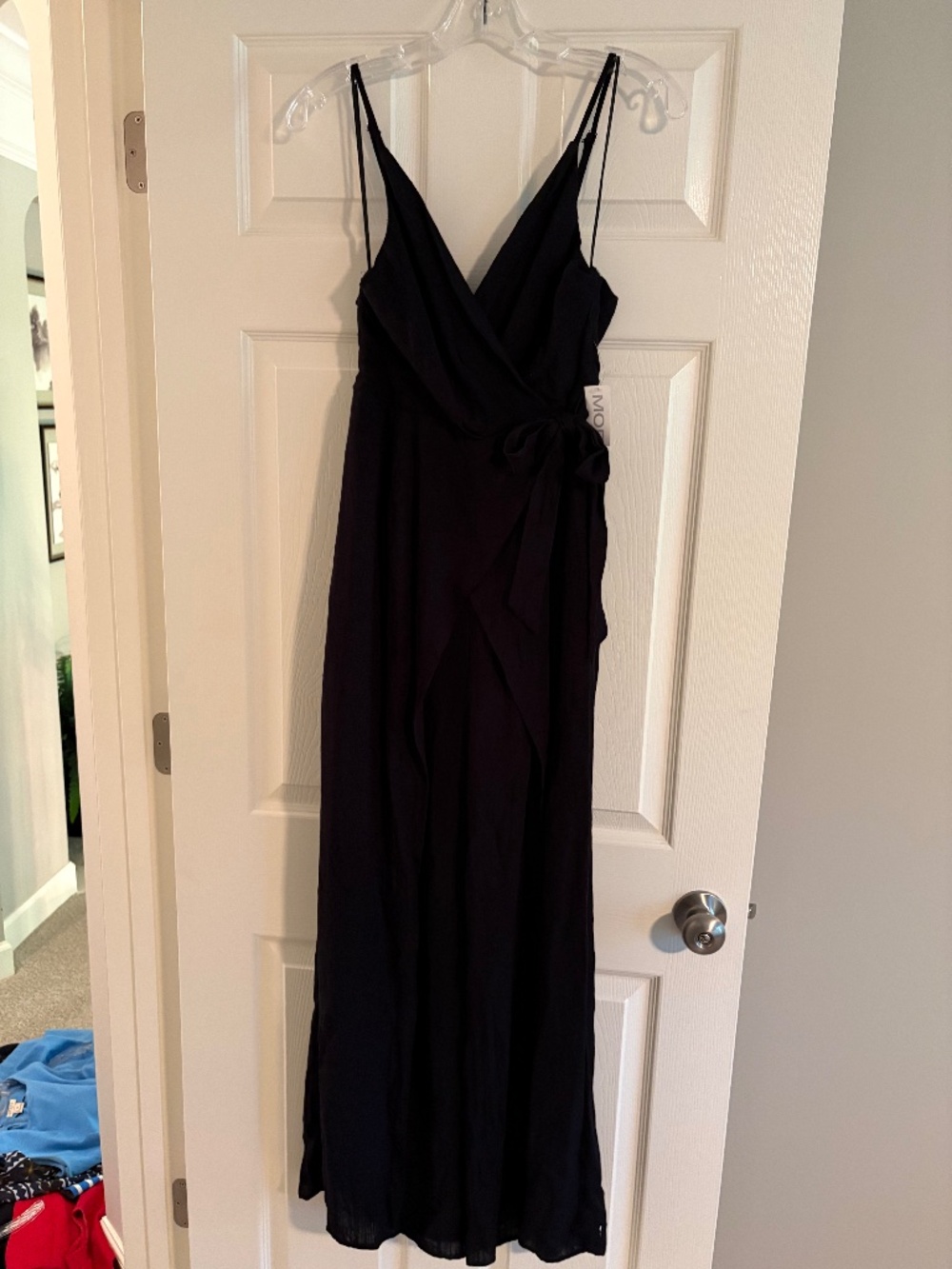 MOD Black Wrap Front Wide Leg Jumpsuit NWT Size L